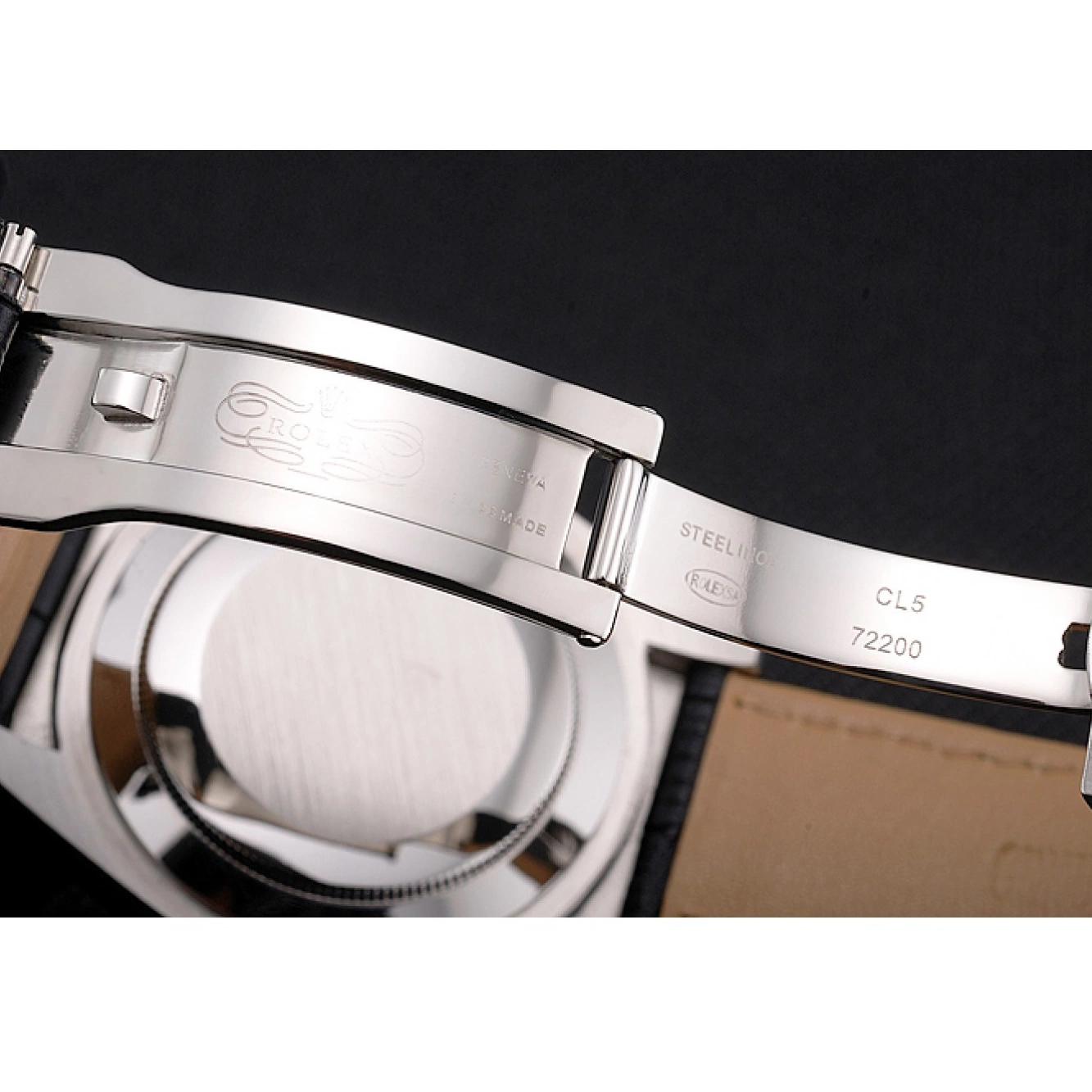 Aaa replica watch Steel Dial Strap Black Sky Dweller Case Leather Rolex Stainless Black 0731